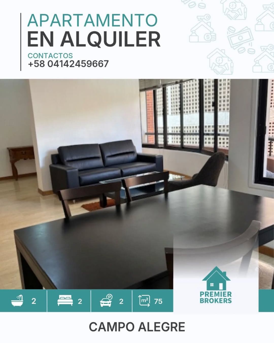 Apartamento 1 hab. amoblado Campo Alegre, Caracas - imagen 1