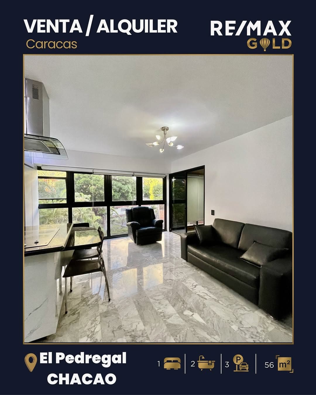 Apartamento amoblado El Pedregal, Chacao - 56 m² - imagen 1